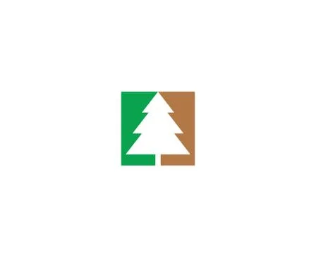 Abstract christmas tree vector logo icon Stock Illustration