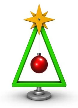 Abstract christmas tree on white background - 3d rendering Stock Illustration