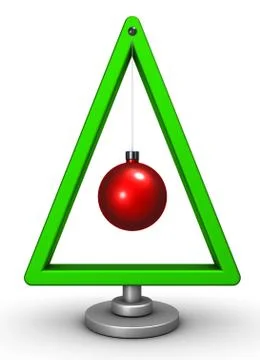 Abstract christmas tree on white background - 3d rendering Stock Illustration