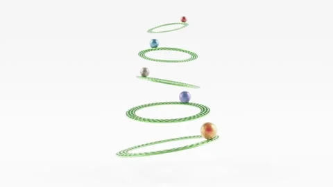 Abstract Christmas tree on white bg able to loop endless Stock Footage 314518548