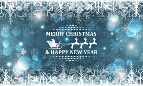 Abstract Christmas vector background with snowflakes, shiny effect, glitter a Stock Illustration