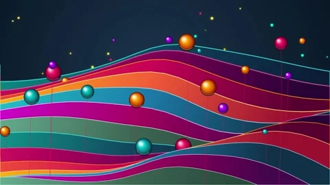 Abstract Chromatic Rhapsody Waves Seamless Motion Loop Stock Footage 343206956