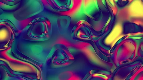 Abstract Chromatic Silver fluid waves Stock-Footage 273997903