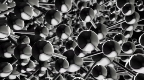Abstract Chrome Atoms Background Loop Stock Footage 53501760
