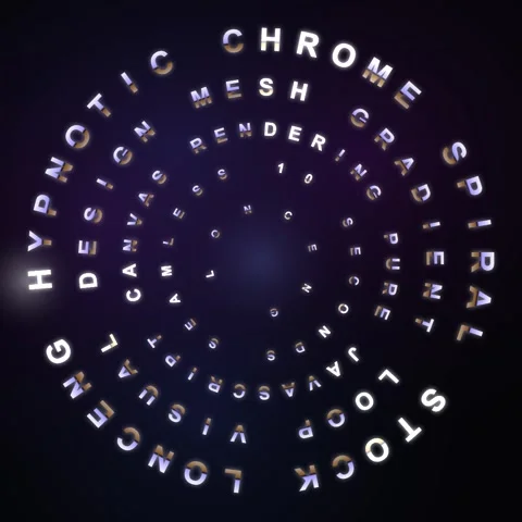 Abstract Chrome Hypnotic Spiral Text Animation - Design, Technology, Loop Stock Footage 346284128