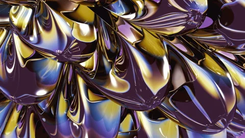 Abstract Chrome Sculpture or Metallic Shape Rotating in a Seamless Loop Stock Footage 323133716