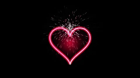 Abstract Chrono Heart Luminescent Firework 4k Seamless Loop Stock Footage 344090254