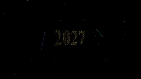 Abstract Cinematic 2027 New Year Celebration Loop Seamless Loop Stock Footage 343207330