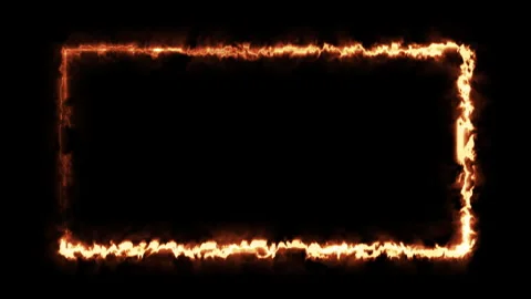 Abstract cinematic blazing fire border Stock Footage 337874664