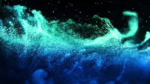 Abstract Cinematic Blue Particles In Motion, Technology Background Stock Footage 154807968