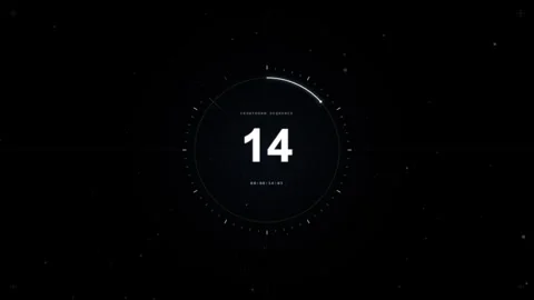 Abstract Cinematic Minimalist 15 To 0 Holographic Film Countdown 4K Loop Stock Footage 343207604
