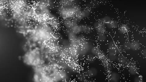 Abstract cinematic particle waves on black background. 4k loop. Stock Footage 311522330