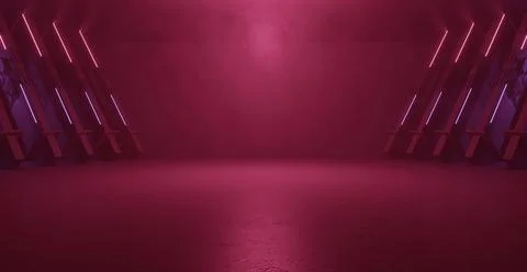 Abstract Cinematic Sci Fi Garage Neon Laser Retro Modern Spaceship Studio Sho 库存插图