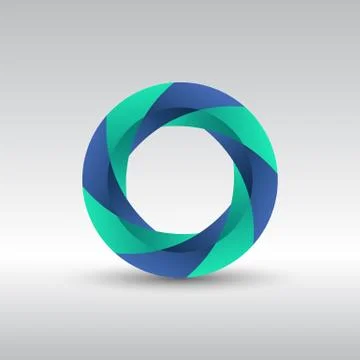 Abstract circle 3d logo icon Stock Illustration