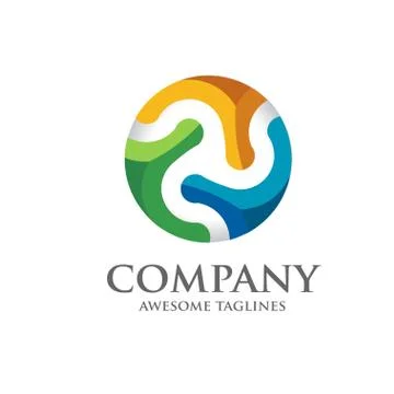 Abstract circle 3d technology logo Stock Illustration