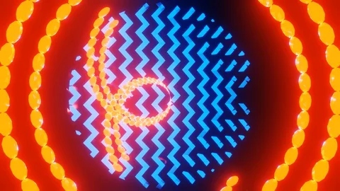 Abstract circle and different shapes in infinity loop Stock Footage 128120846