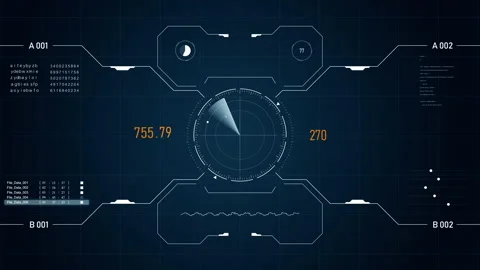 Abstract Circle and line HUD technological futuristic elements.particle data  Stock Footage 209491895