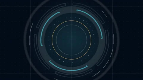 Abstract Circle and line HUD technological futuristic elements.particle data  Stock Footage 219729146