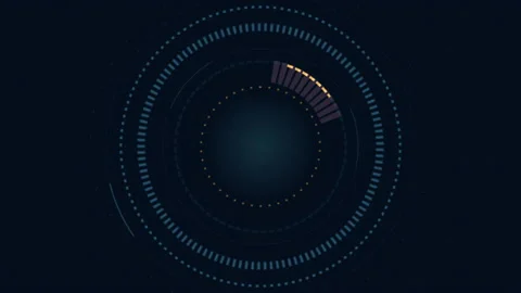 Abstract Circle and line HUD technological futuristic elements.particle data  Stock Footage 219729446