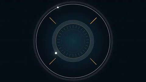 Abstract Circle and line HUD technological futuristic elements.particle data  Stock Footage 222301602