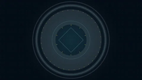 Abstract Circle and line HUD technological futuristic elements.particle data  Stock Footage 222301756