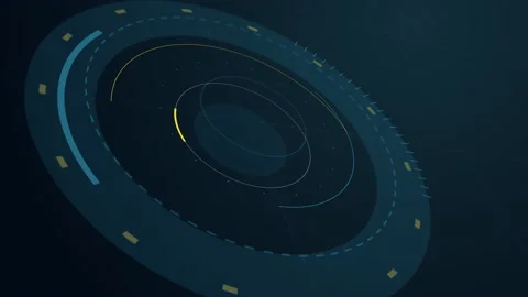 Abstract Circle and line HUD technological futuristic elements.particle dat.. Stock Footage 229452023