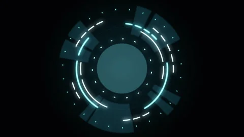 Abstract Circle and line HUD technological futuristic elements. Stock Footage 257528302