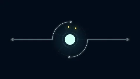 Abstract Circle and line HUD technological futuristic elements.particle dat.. Stock Footage 265396975