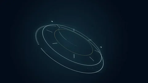 Abstract Circle and line HUD technological futuristic elements.particle dat.. Stock Footage 265397530