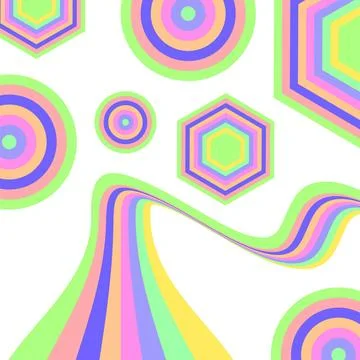 Abstract Circle Background Abstract Colorful Different Symbols on White Ba... 스톡 사진