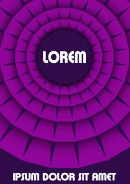 Abstract circle background in modern ultra violet design with 3d illusion effect Stock Illustration