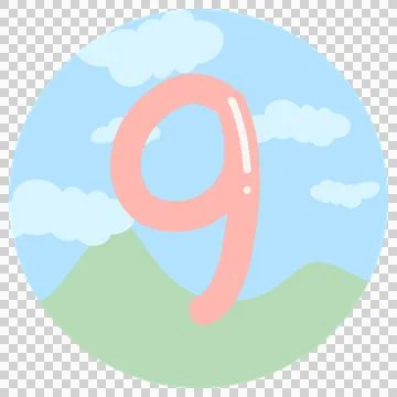 Abstract circle background, number, cute Stock Illustration