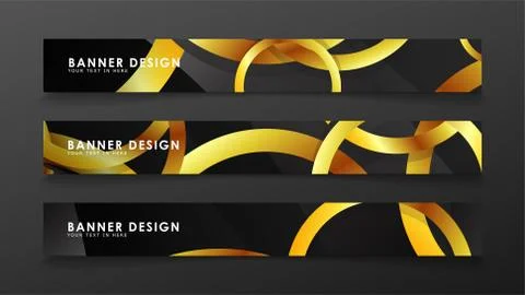 Abstract circle banner. Fancy vector illustration. golden circle on a dark ba Stock Illustration
