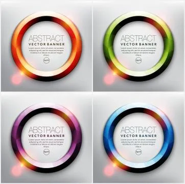 Abstract circle banner set of 4. Stock Illustration