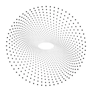 Abstract circle of black dots. Halftone effect. Modern design vector background Stock Illustration