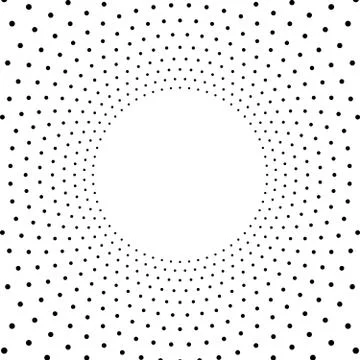Abstract circle of black dots. Halftone effect. Modern design vector background 库存插图