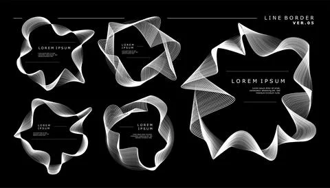 Abstract circle blended lines border template vector. Modern border design. Illustrazione stock