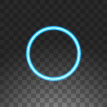 Abstract circle blue neon frame, vector illustration, isolated on transparent Stock Illustration