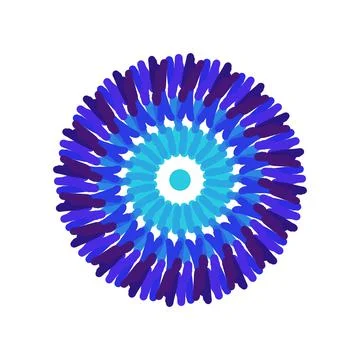 Abstract circle in blue tones, mandala background Stock Illustration