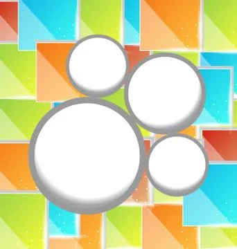 Abstract circle bubble, colorful square background Stock Illustration