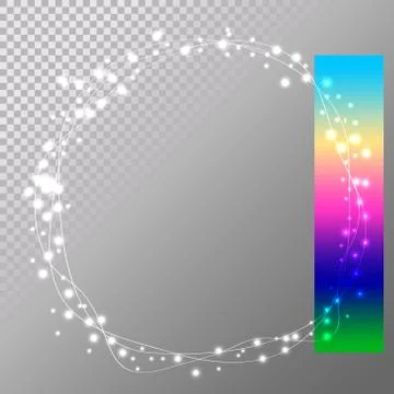 Abstract circle christmas lights easy to edit, wreath for xmas h Stock Illustration