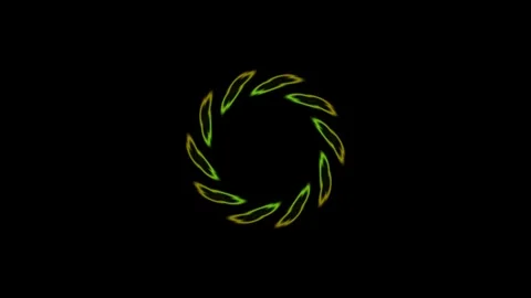 Abstract circle design with glowing elements on dark Stock Footage 338288182