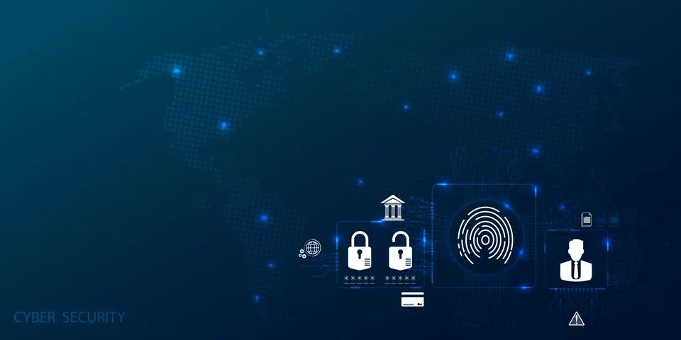 Abstract circle digital cyber security fingerprint connection and communica.. 스톡 일러스트