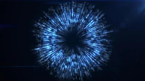 Abstract circle digital technology background 3d illustration イラスト素材