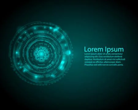 Abstract Circle digital technology background with back space, futuristic str Stock Illustration