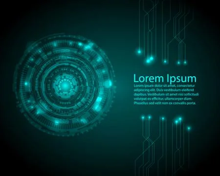 Abstract Circle digital technology background with back space, futuristic str Stock Illustration