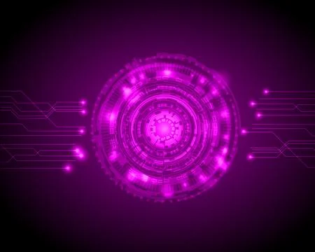Abstract Circle digital technology background, futuristic structure elements  Stock Illustration