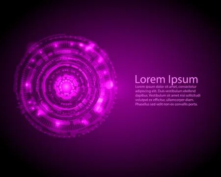 Abstract Circle digital technology background with back space, futuristic str Stock Illustration