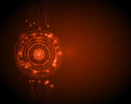 Abstract Circle digital technology background with back space, futuristic str Stock Illustration