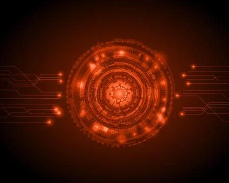 Abstract Circle digital technology background, futuristic structure elements  Stock Illustration